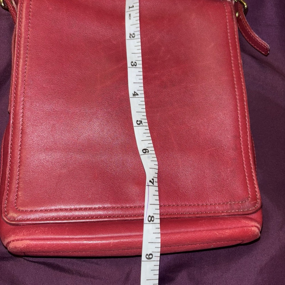 Coach USA Gold Brass Hardware Leather Shoulder Crossbody Bag Red Vintage 9821 - Picture 5 of 6